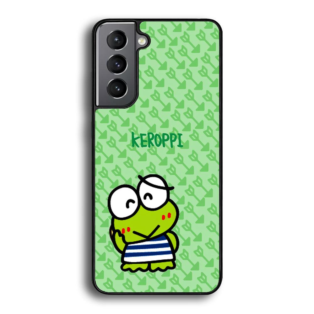 Keroppi on Forgiving Face Samsung Galaxy S24 Case-Rubber Black (2D Case)-Oxvistore
