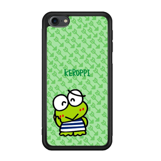 Keroppi on Forgiving Face iPod Touch 6 Case-Rubber Black (2D Case)-Oxvistore
