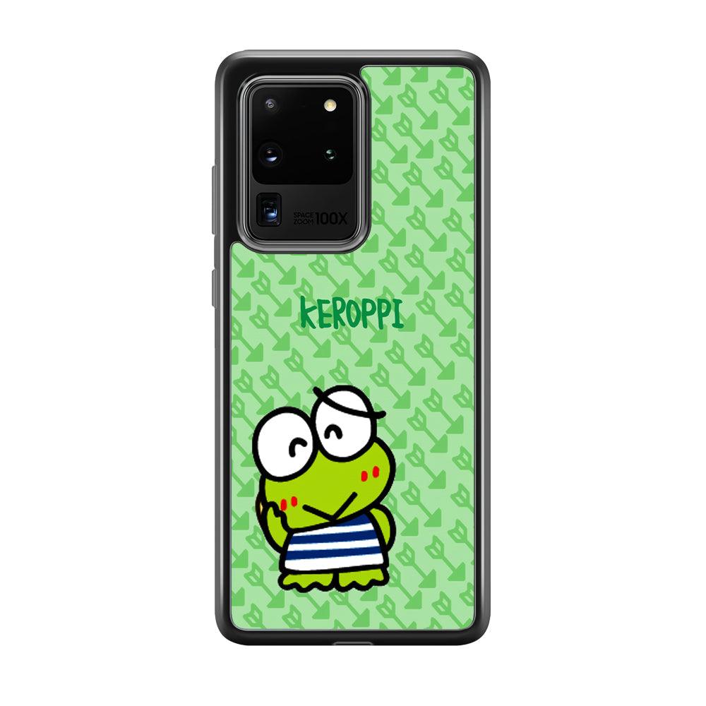 Keroppi on Forgiving Face Samsung Galaxy S20 Ultra Case-Rubber Black (2D Case)-Oxvistore