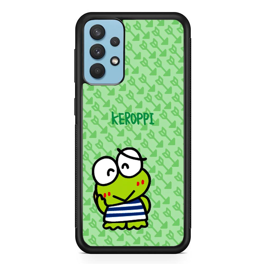 Keroppi on Forgiving Face Samsung Galaxy A32 Case-Rubber Black (2D Case)-Oxvistore
