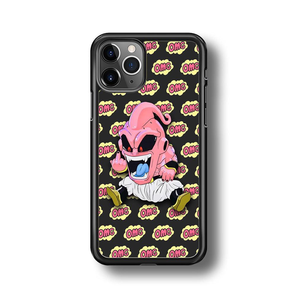 Kid Buu OMG Word Patern iPhone 11 Pro Max Case-Rubber Black (2D Case)-Oxvistore