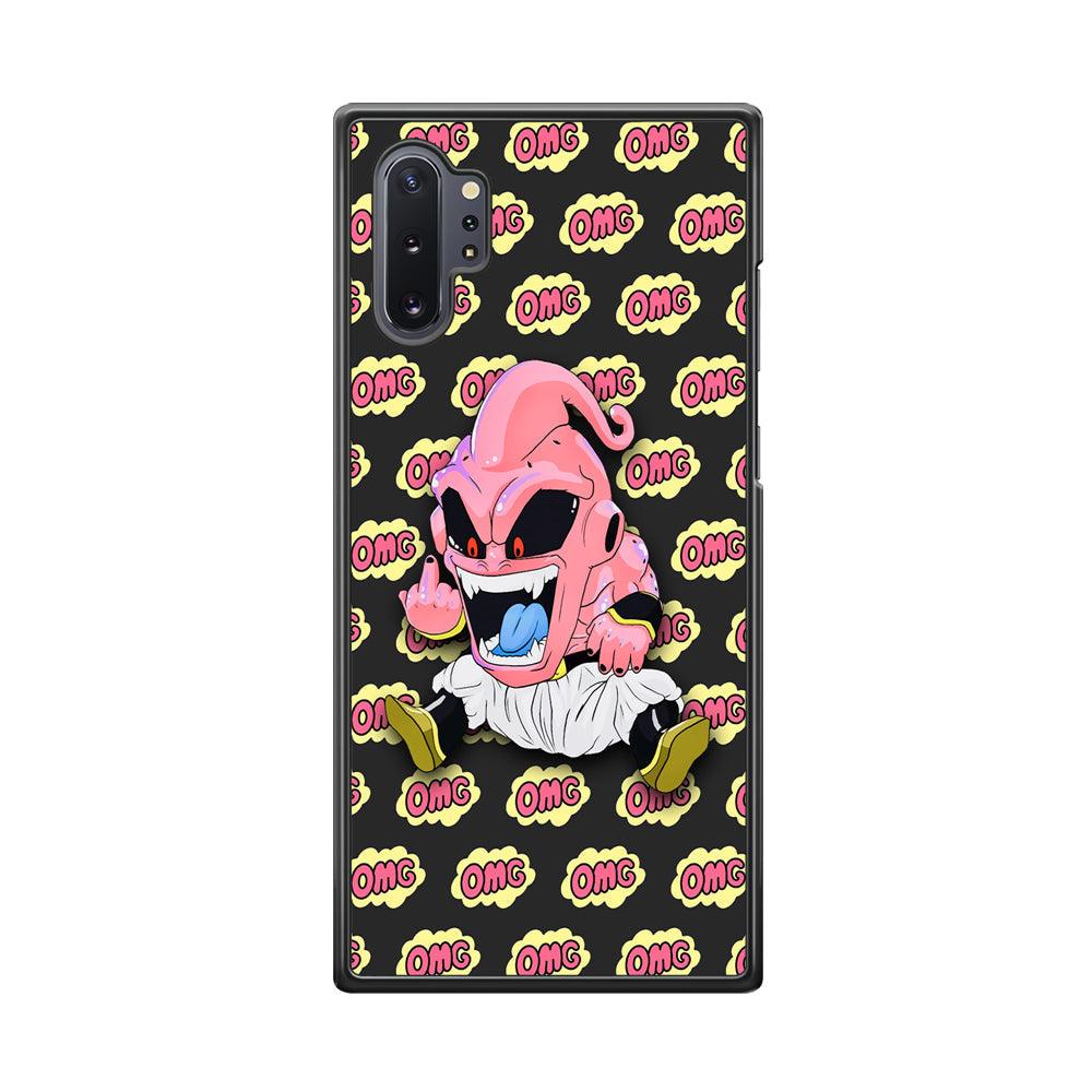 Kid Buu OMG Word Patern Samsung Galaxy Note 10 Plus Case-Rubber Black (2D Case)-Oxvistore