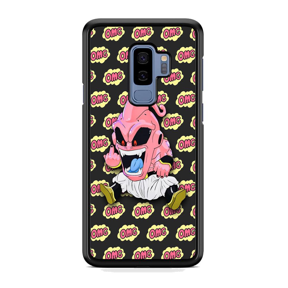 Kid Buu OMG Word Patern Samsung Galaxy S9 Plus Case-Rubber Black (2D Case)-Oxvistore