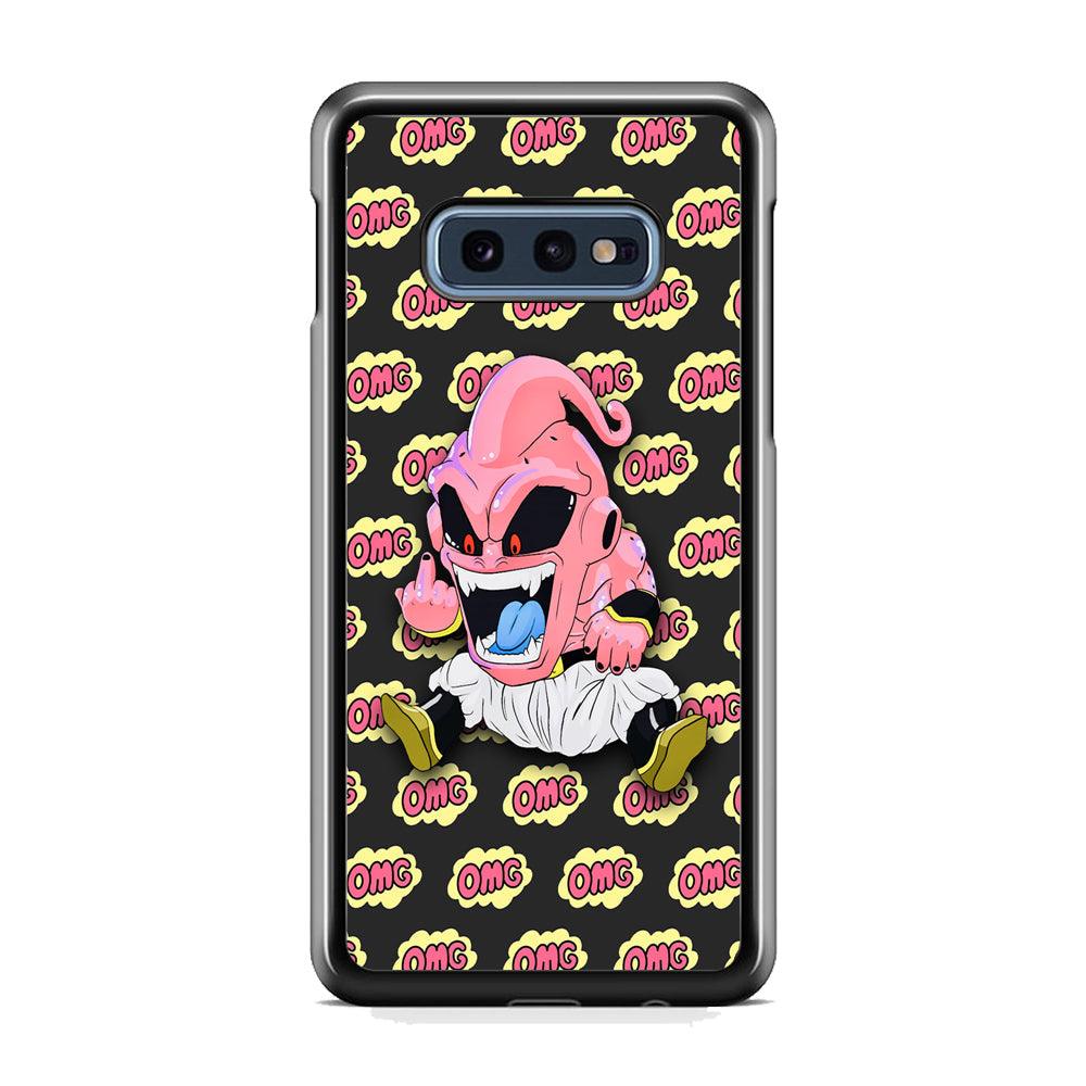 Kid Buu OMG Word Patern Samsung Galaxy S10E Case-Rubber Black (2D Case)-Oxvistore