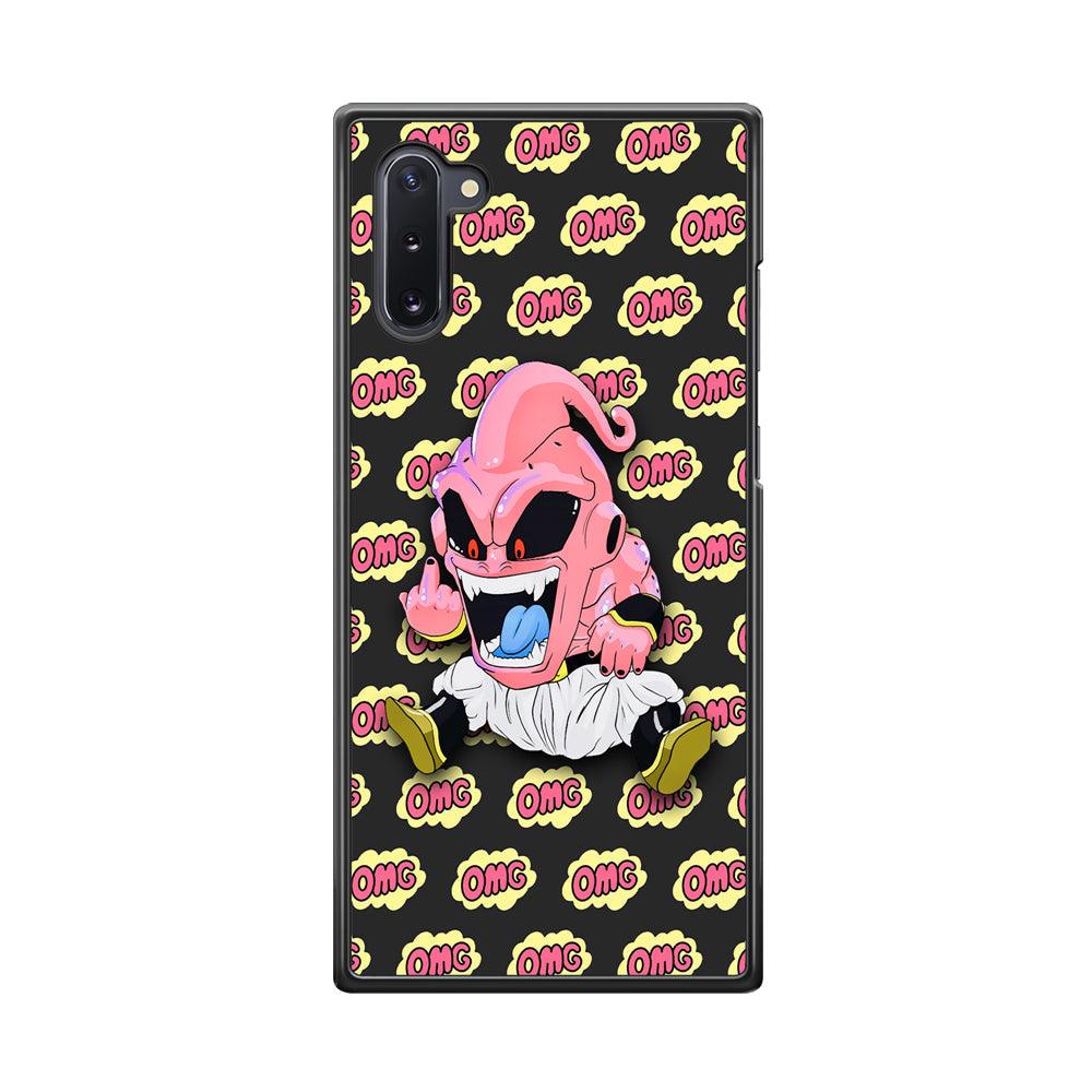 Kid Buu OMG Word Patern Samsung Galaxy Note 10 Case-Rubber White (2D Case)-Oxvistore