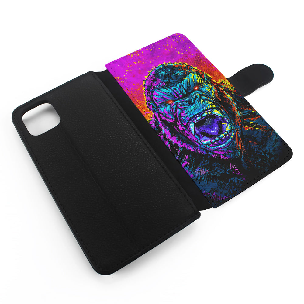 King Kong Godzilla Colorful Flip Wallet Phone Case