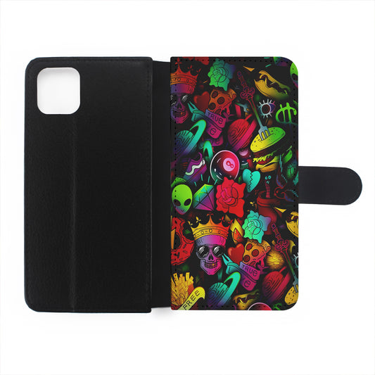 King Life Doodle Artistic Flip Wallet Phone Case