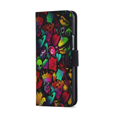 King Life Doodle Artistic Flip Wallet Phone Case