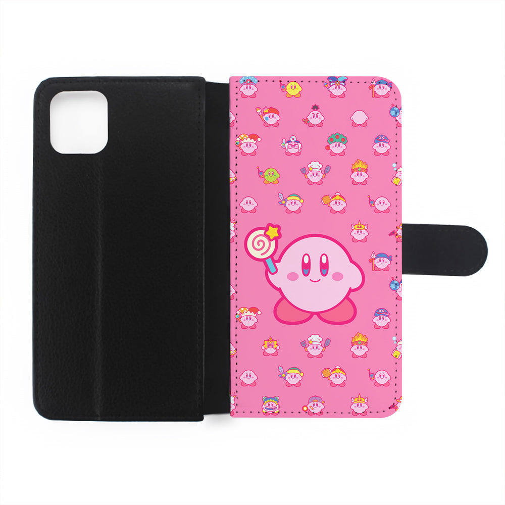 Kirby and His Transformation Forms Flip Wallet Phone Case