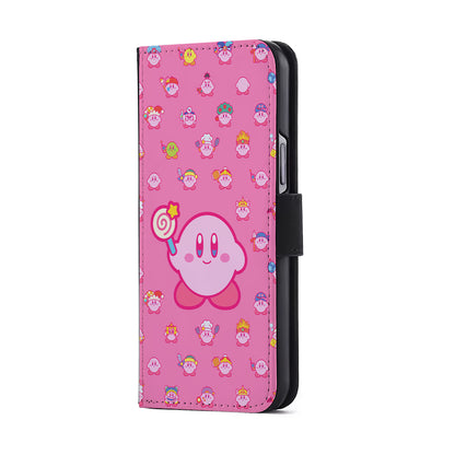 Kirby and His Transformation Forms Flip Wallet Phone Case