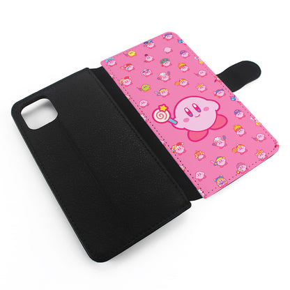 Kirby and His Transformation Forms Flip Wallet Phone Case