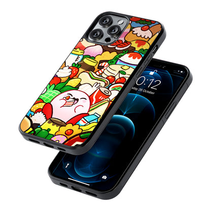 Kirby and a Stack of Food 2D Rubber Phone Case