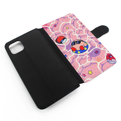 Kirby is Sunbathing on The Beach Flip Wallet Phone Case