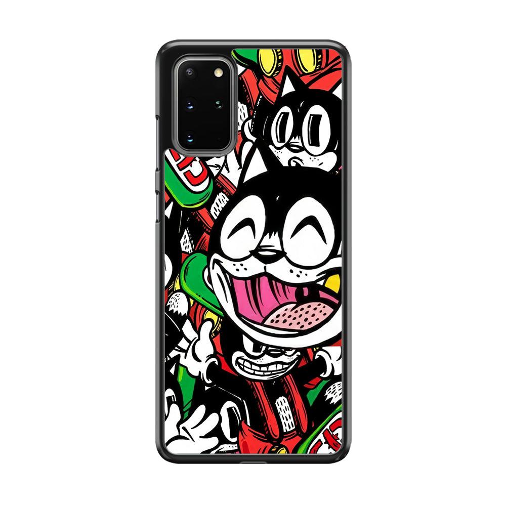 Kitty Club Party Samsung Galaxy S20 Plus Case-Rubber Black (2D Case)-Oxvistore