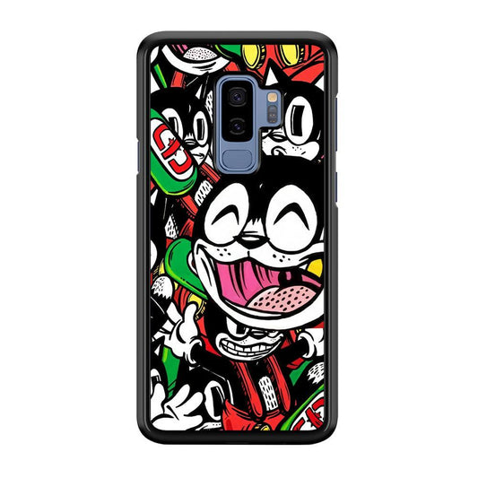 Kitty Club Party Samsung Galaxy S9 Plus Case-Rubber Black (2D Case)-Oxvistore