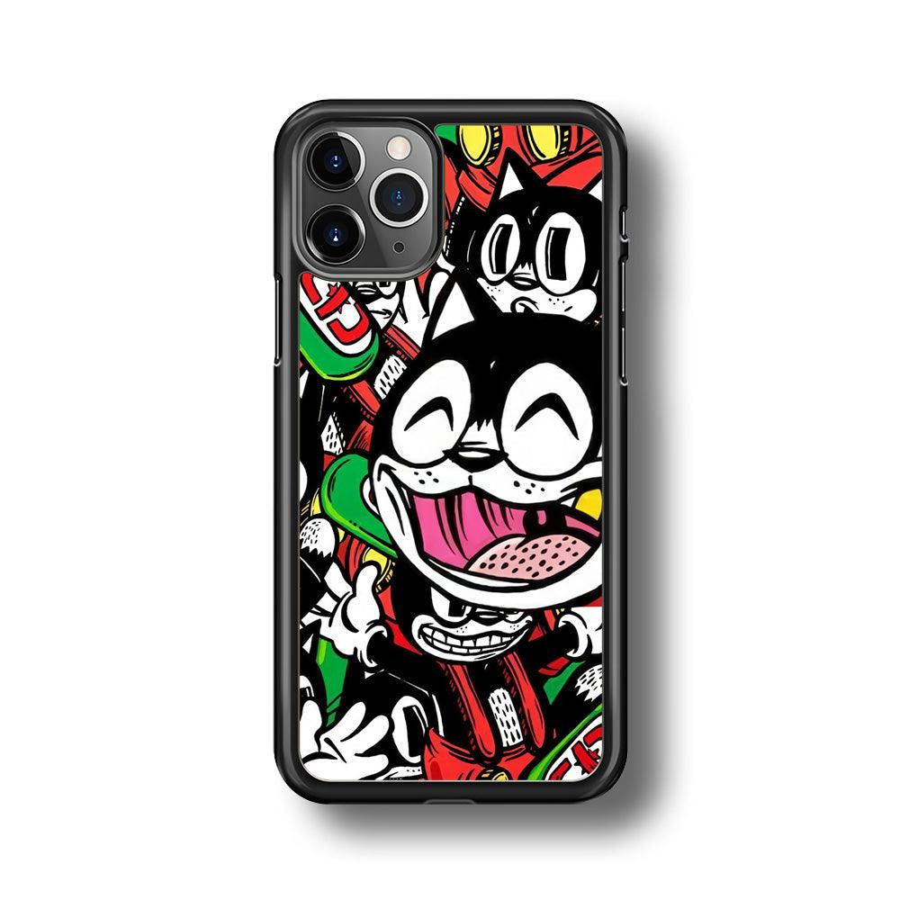 Kitty Club Party iPhone 11 Pro Max Case-Rubber Black (2D Case)-Oxvistore