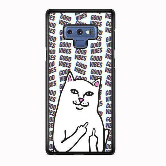 Kitty Good Vibes Campaign Samsung Galaxy Note 9 Case-Rubber Black (2D Case)-Oxvistore