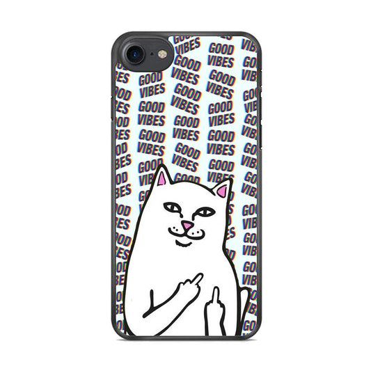 Kitty Good Vibes Campaign iPhone 7 Case-Rubber Black (2D Case)-Oxvistore