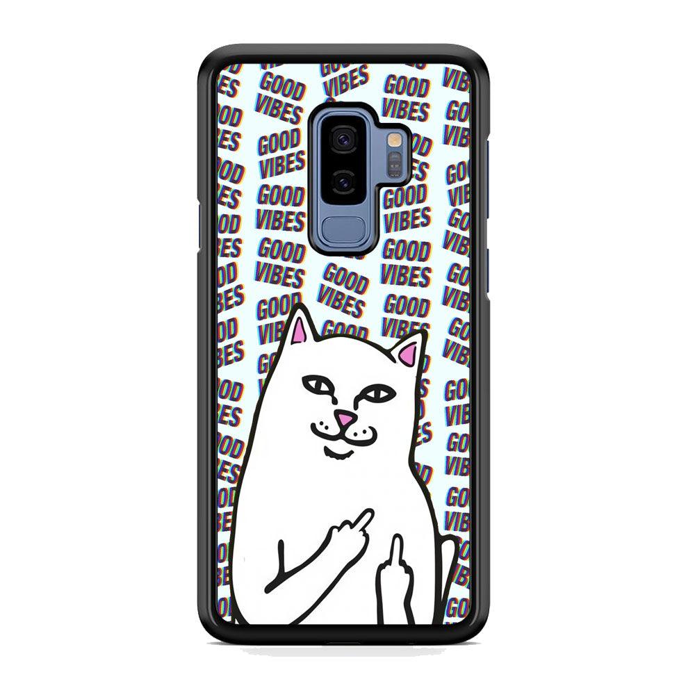 Kitty Good Vibes Campaign Samsung Galaxy S9 Plus Case-Rubber Black (2D Case)-Oxvistore