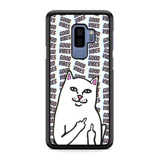 Kitty Good Vibes Campaign Samsung Galaxy S9 Plus Case-Rubber Black (2D Case)-Oxvistore