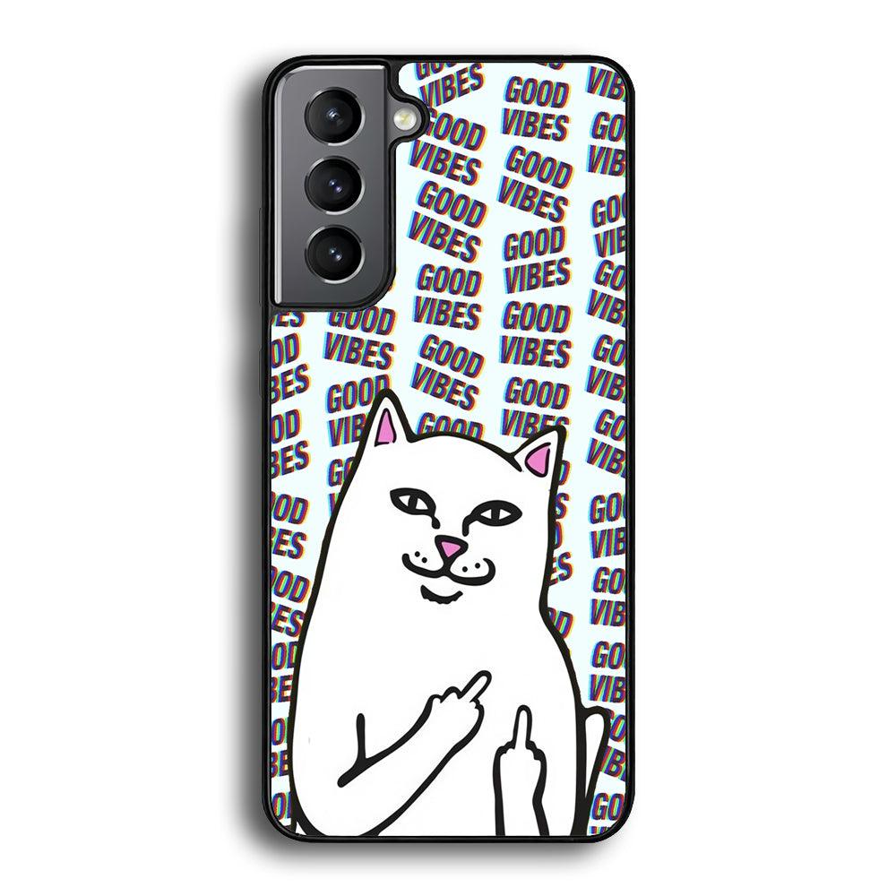 Kitty Good Vibes Campaign Samsung Galaxy S21 Case-Oxvistore