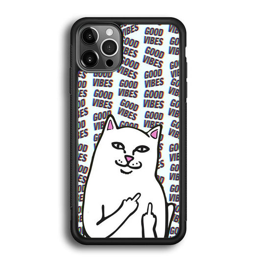 Kitty Good Vibes Campaign iPhone 12 Pro Case-Rubber White (2D Case)-Oxvistore