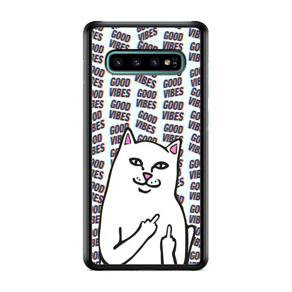 Kitty Good Vibes Campaign Samsung Galaxy S10 Case-Oxvistore