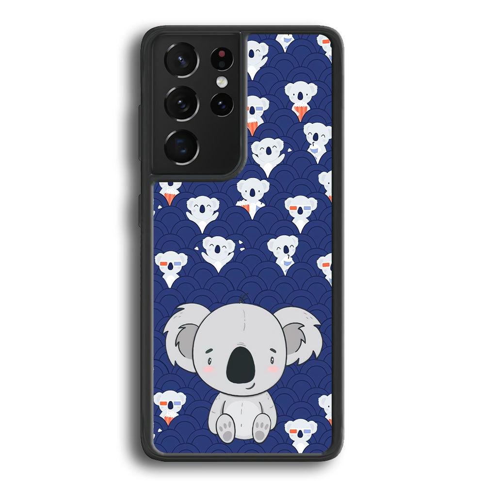 Koala Face of Happiness Samsung Galaxy S22 Ultra Case-Rubber Black (2D Case)-Oxvistore