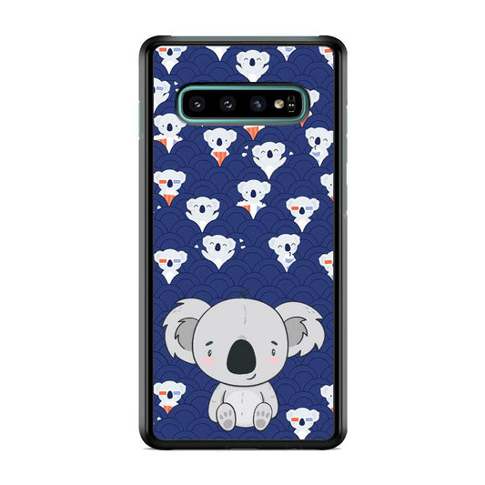 Koala Face of Happiness Samsung Galaxy S10 Case-Rubber White (2D Case)-Oxvistore