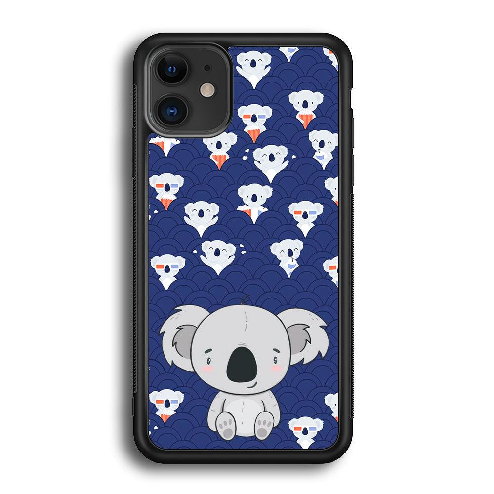 Koala Face of Happiness iPhone 12 Case-Rubber Black (2D Case)-Oxvistore