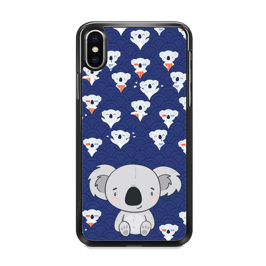 Koala Face of Happiness iPhone XS Case-Rubber Black (2D Case)-Oxvistore