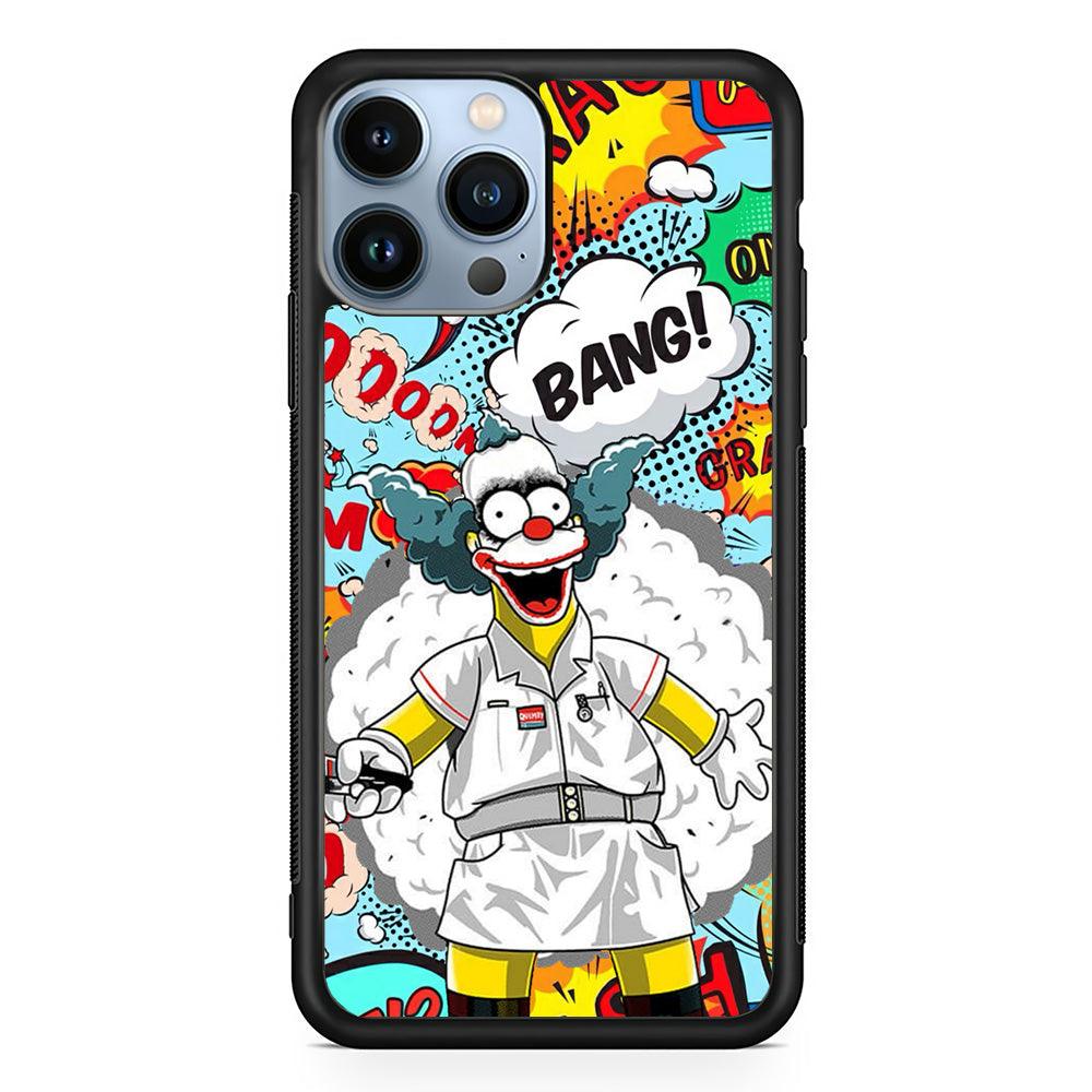 Krusty Joker Bang iPhone 14 Pro Max Case-Rubber Black (2D Case)-Oxvistore