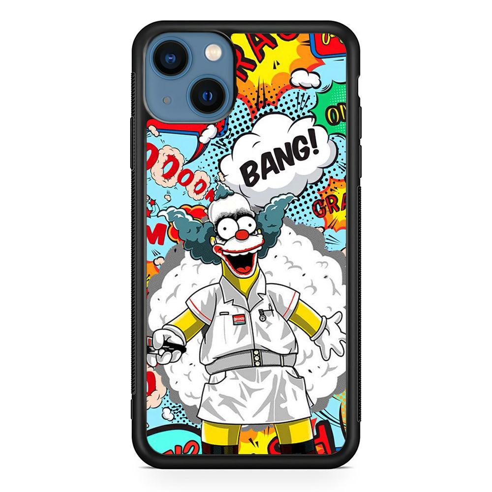 Krusty Joker Bang iPhone 14 Case-Rubber Black (2D Case)-Oxvistore