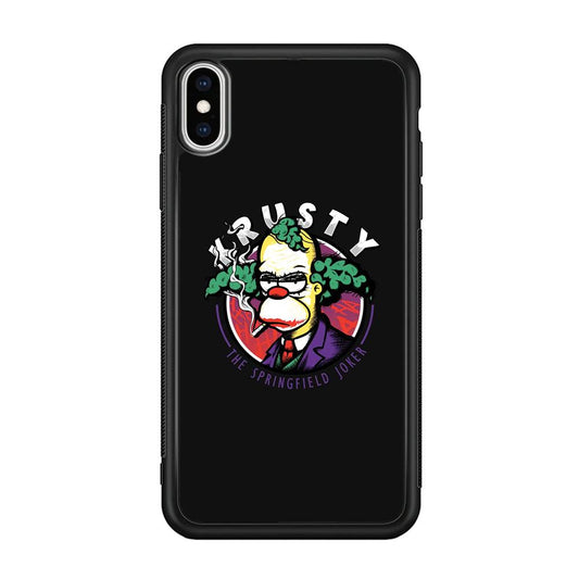 Krusty The Joker Springfield iPhone Xs Max Case-Rubber Black (2D Case)-Oxvistore
