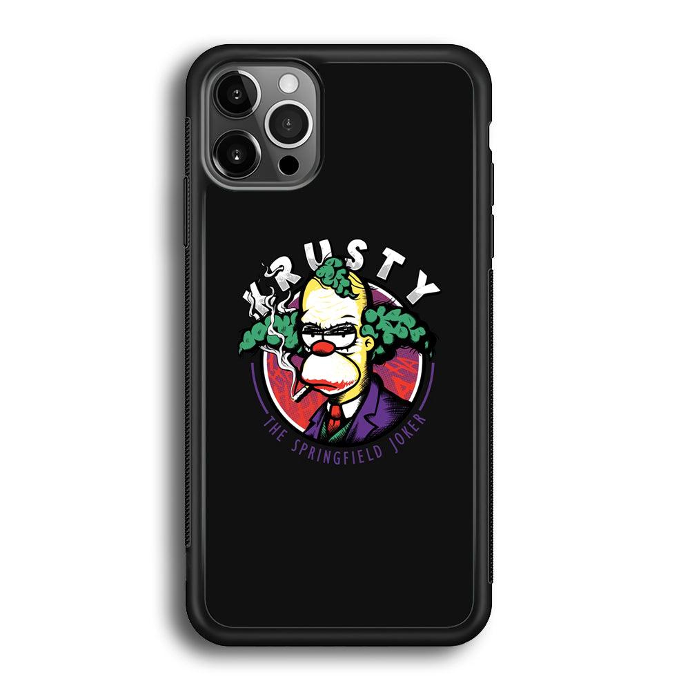 Krusty The Joker Springfield iPhone 12 Pro Max Case-Rubber Black (2D Case)-Oxvistore