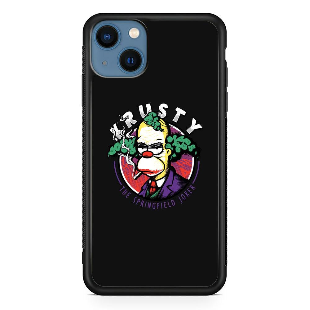 Krusty The Joker Springfield iPhone 15 Case-Rubber Black (2D Case)-Oxvistore