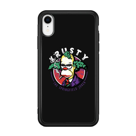 Krusty The Joker Springfield iPhone XR Case-Rubber Black (2D Case)-Oxvistore