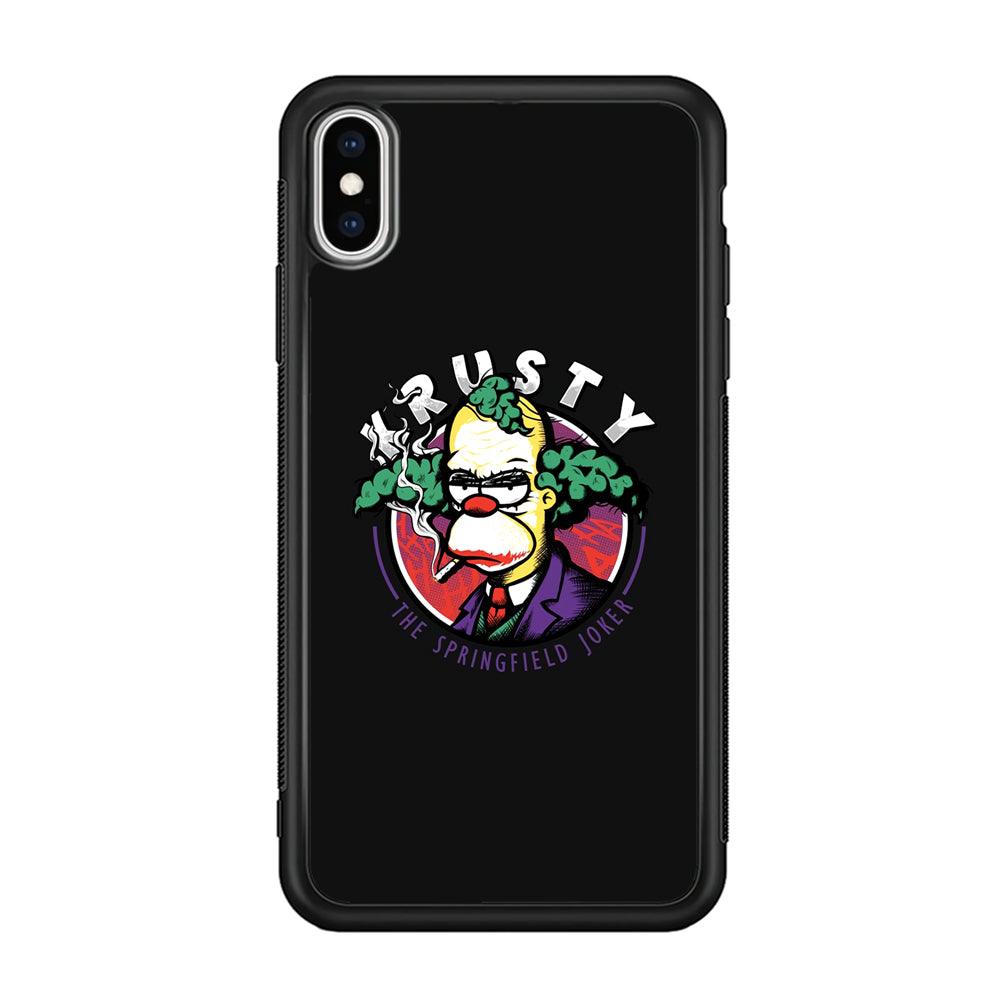 Krusty The Joker Springfield iPhone XS Case-Rubber Black (2D Case)-Oxvistore
