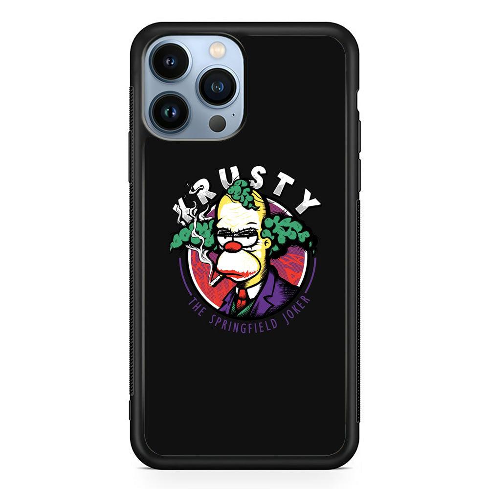Krusty The Joker Springfield iPhone 14 Pro Case-Rubber Black (2D Case)-Oxvistore