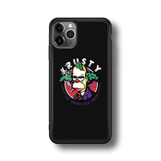 Krusty The Joker Springfield iPhone 11 Pro Max Case-Rubber Black (2D Case)-Oxvistore