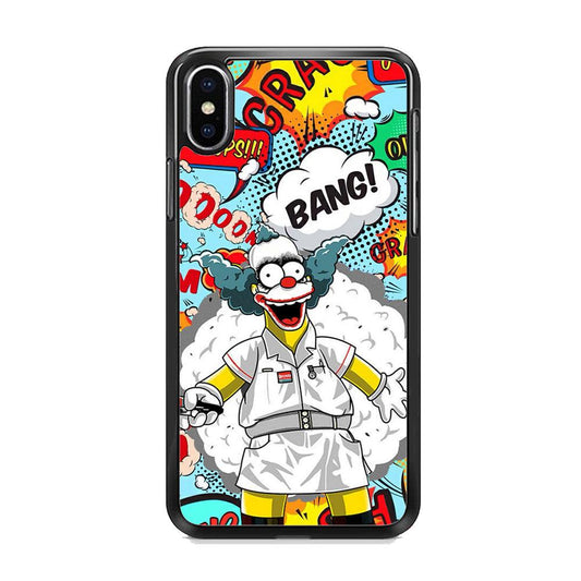 Krusty Joker Bang iPhone XS MAX Case-Rubber Black (2D Case)-Oxvistore