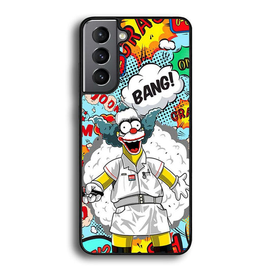 Krusty Joker Bang Samsung Galaxy S24 Plus Case-Rubber Black (2D Case)-Oxvistore