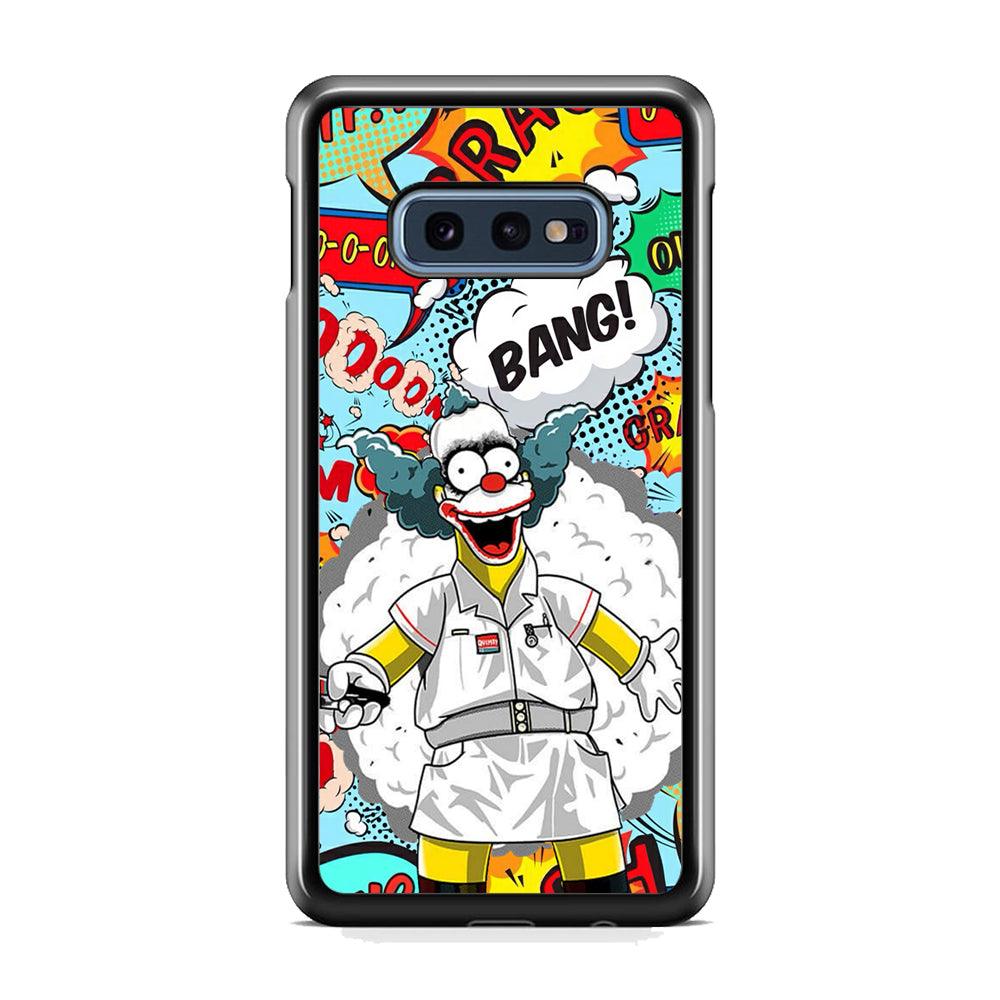 Krusty Joker Bang Samsung Galaxy S10E Case-Rubber White (2D Case)-Oxvistore