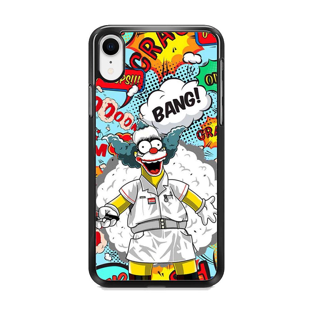 Krusty Joker Bang iPhone XR Case-Rubber White (2D Case)-Oxvistore