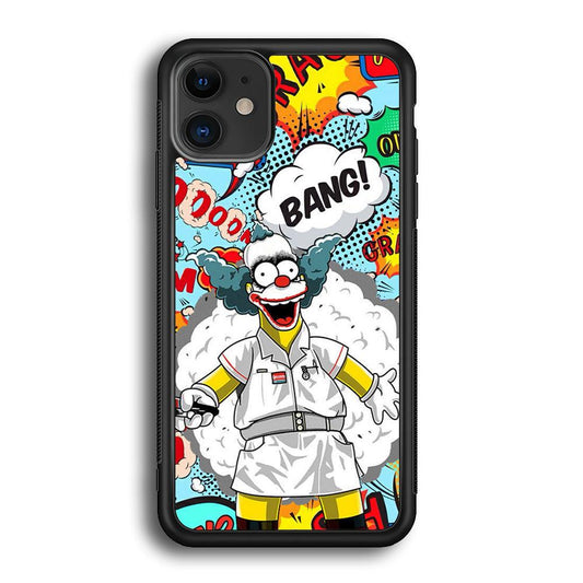 Krusty Joker Bang iPhone 11 Case-Rubber Black (2D Case)-Oxvistore