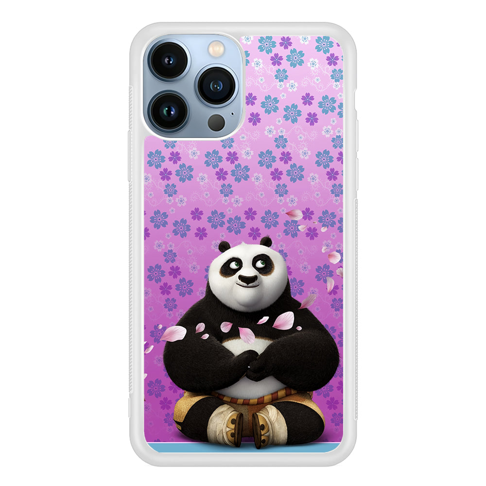 Kung Fu Panda Flower Background 2D Rubber Phone Case