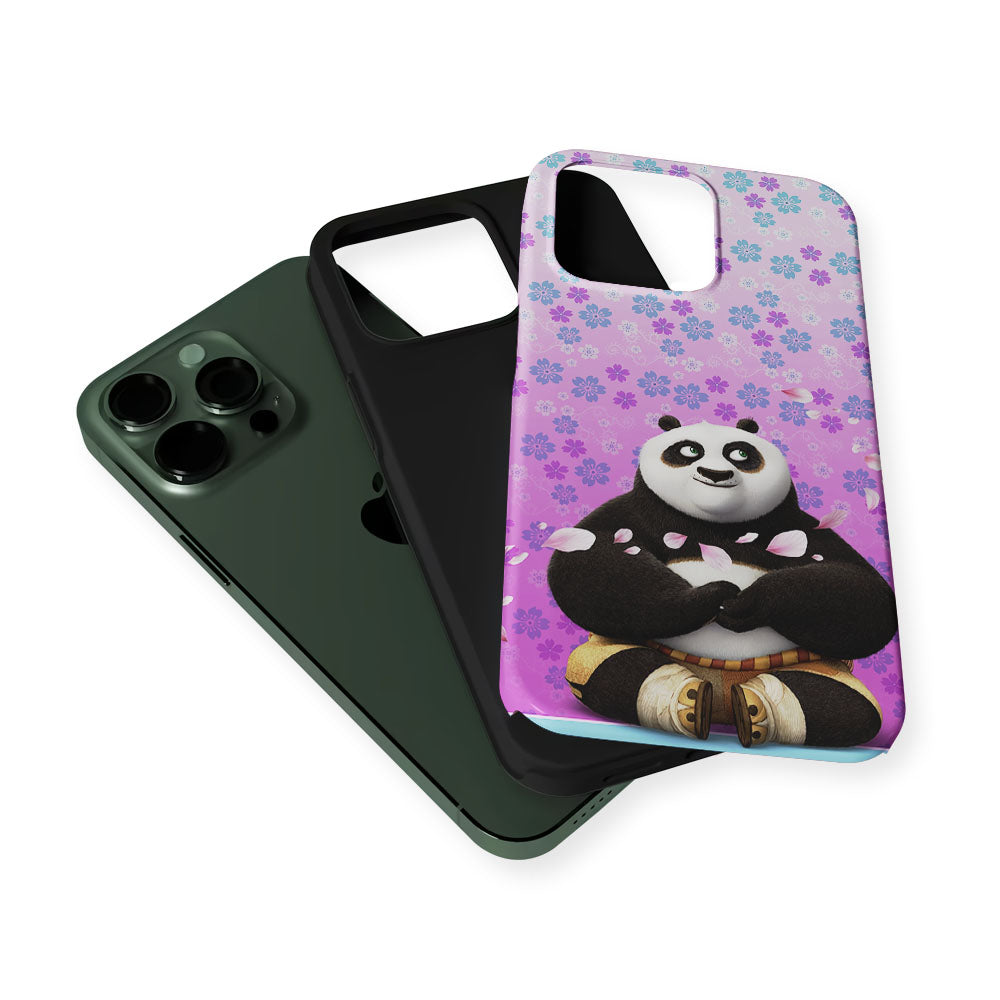 Kung Fu Panda Flower Background 2 in 1 Tough Phone Case