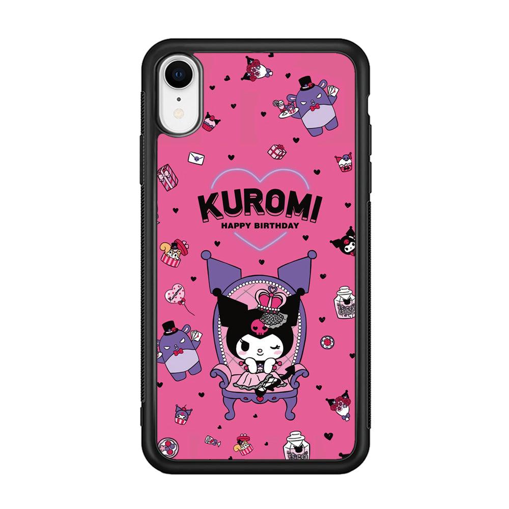 Kuromi Birthday Theme iPhone XR Case-Rubber Black (2D Case)-Oxvistore