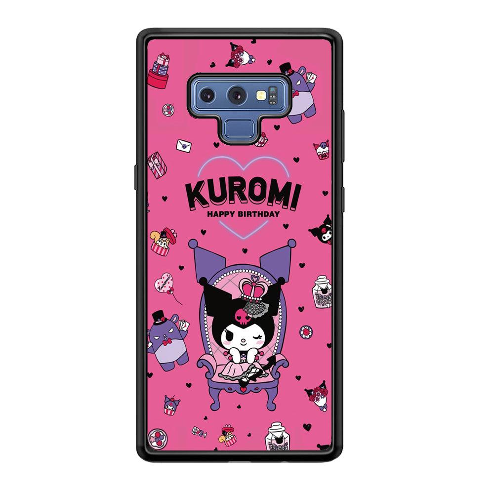 Kuromi Birthday Theme Samsung Galaxy Note 9 Case-Rubber Black (2D Case)-Oxvistore