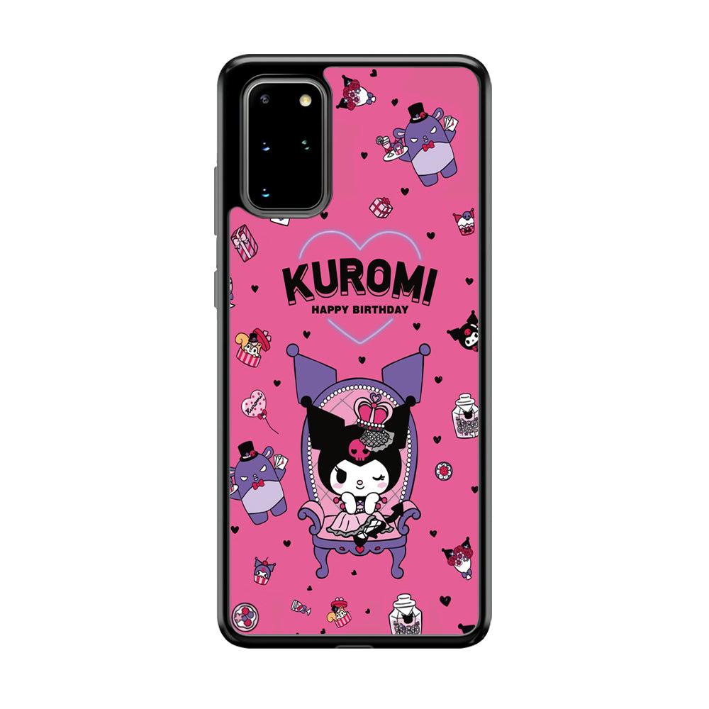 Kuromi Birthday Theme Samsung Galaxy S20 Plus Case-Rubber Black (2D Case)-Oxvistore